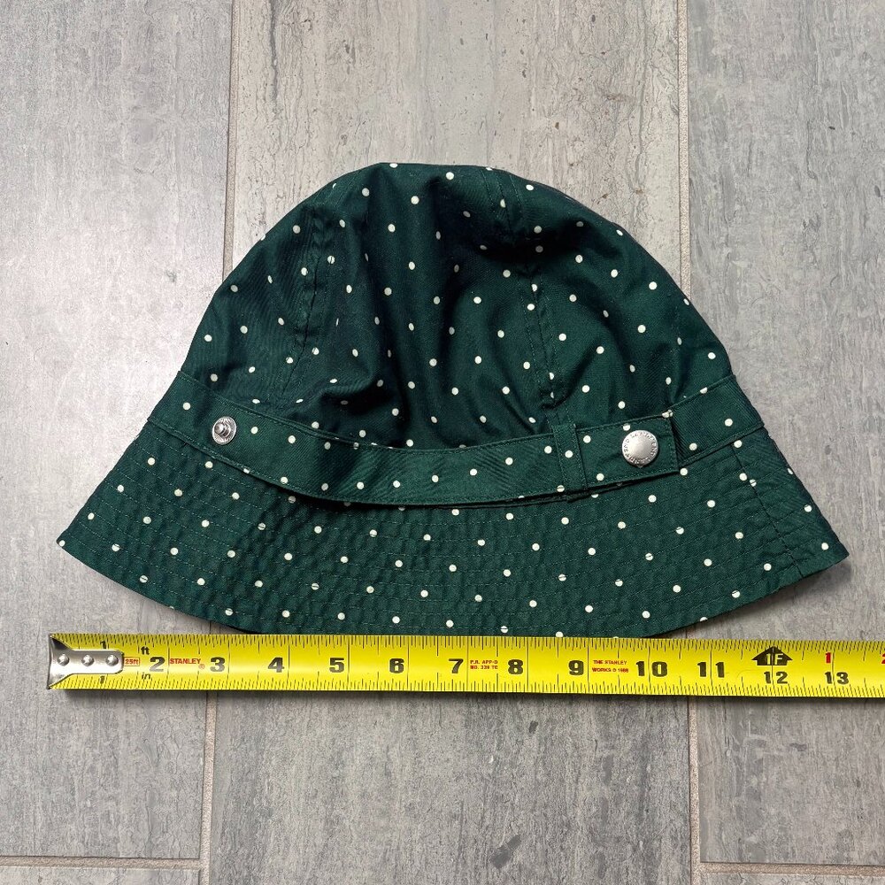 Lands’ End Waterproof Bucket Rain Hat Green Polka Dot S/M - Picture 6 of 8
